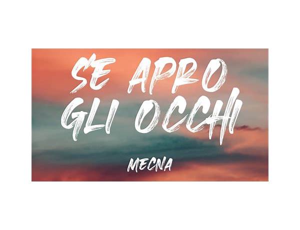 Se apro gli occhi it Lyrics [Mecna & Sick Luke]