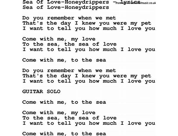 Sea of Love en Lyrics [Def Leppard]