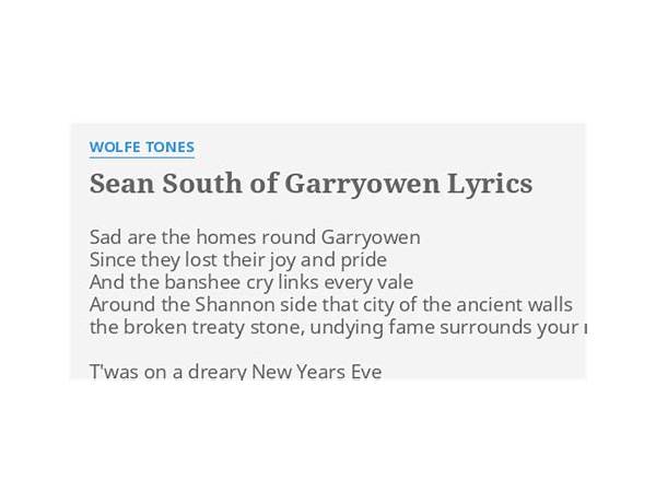 Sean South Of Garryowen en Lyrics [The Wolfe Tones]