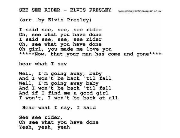 See See Rider en Lyrics [Lightnin\' Hopkins]