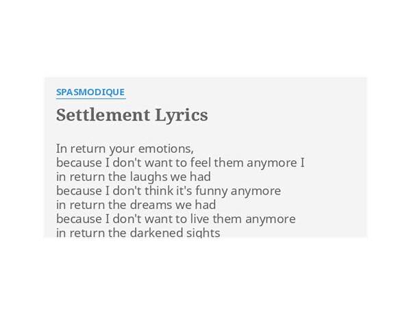 Settle en Lyrics [Haulm]