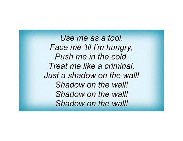 Shadow on the Wall en Lyrics [Engine Kreep]