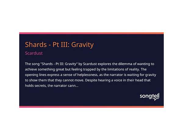 Shards - Pt III: Gravity en Lyrics [Scardust]