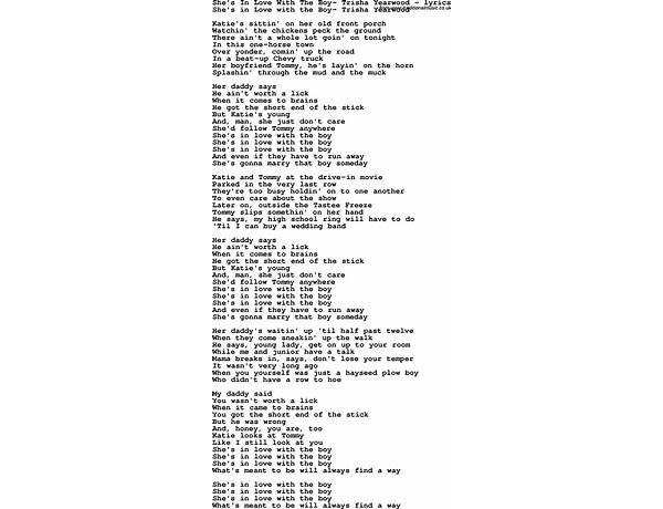 She\'s In Love en Lyrics [Fourth Of July]