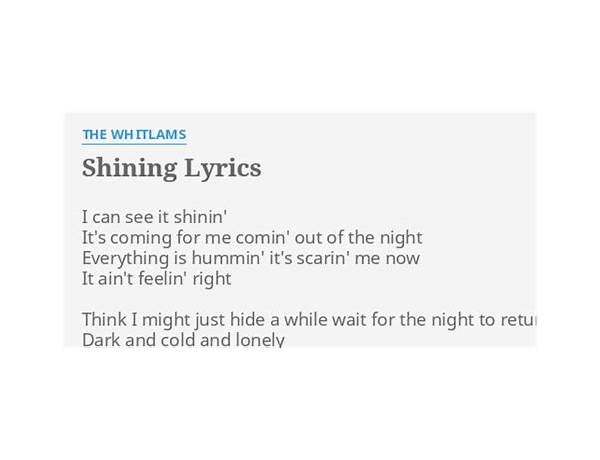 Shining en Lyrics [The Whitlams]