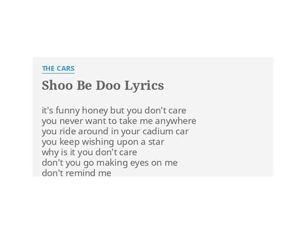 Shoo Be Doo en Lyrics [The Cars]