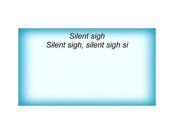 Silent Sigh en Lyrics [Badly Drawn Boy]