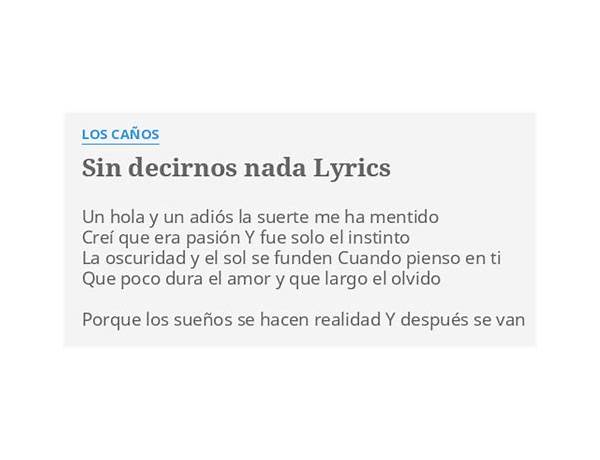 Sin decirnos nada en Lyrics [DL Blando]