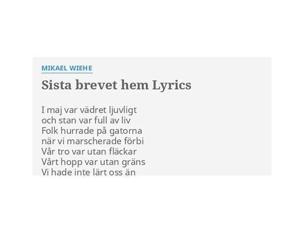 Sista Brevet sv Lyrics [Asta Kask]