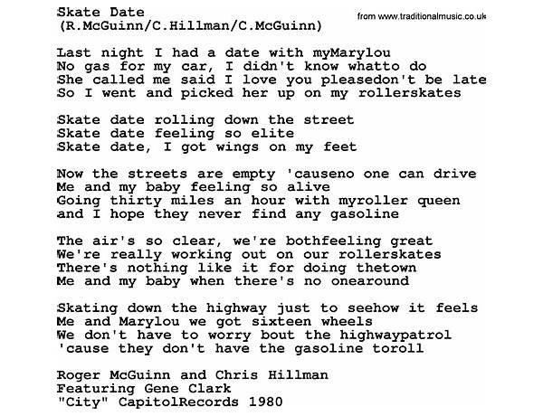 Skate Date en Lyrics [McGuinn, Clark & Hillman]