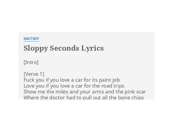Sloppy Seconds en Lyrics [In Dying Arms]
