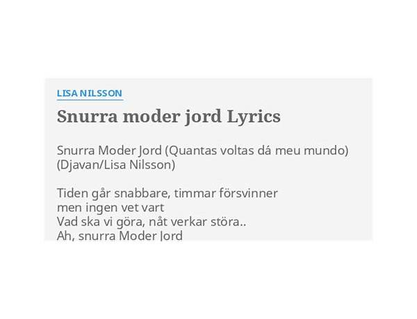 Snurra moder jord sv Lyrics [Lisa Nilsson]