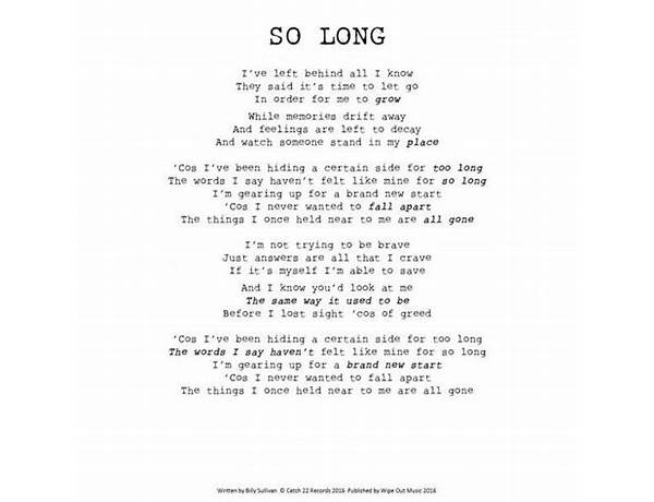 So Long en Lyrics [FemBots]