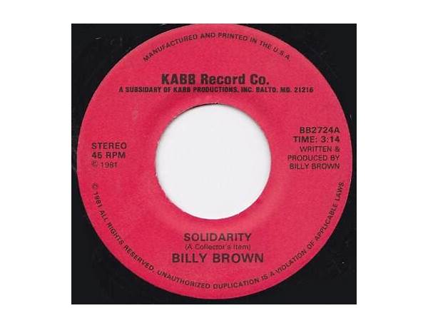 Solidarity en Lyrics [Billy Brown (R&B)]