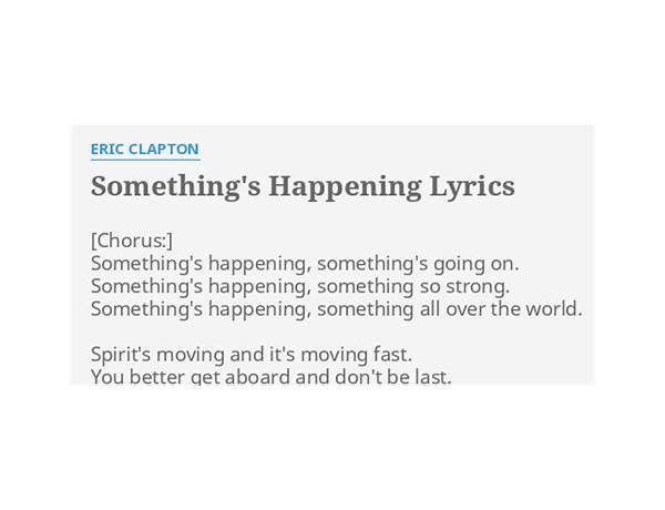 Something\'s Happening en Lyrics [Lisa Stansfield]