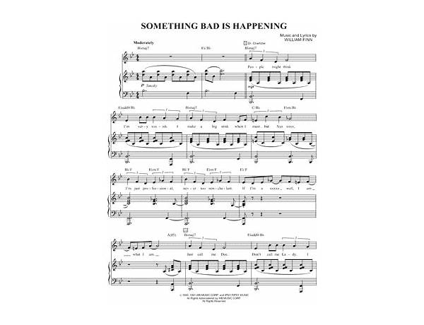 Something Bad is Happening en Lyrics [William Finn]