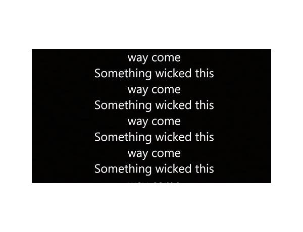 Something Wicked en Lyrics [Richard Edwards]