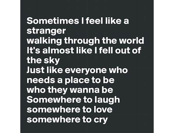 Sometimes I Feel Like a Stranger en Lyrics [The Homeless Gospel Choir]