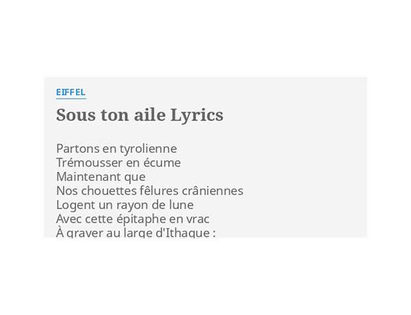 Sous ton aile fr Lyrics [Eiffel]