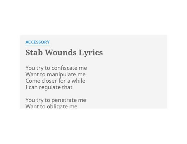 Stab Wounds en Lyrics [Braindown]