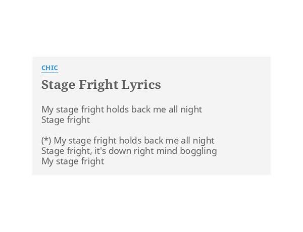 Stage Fright en Lyrics [Layover]