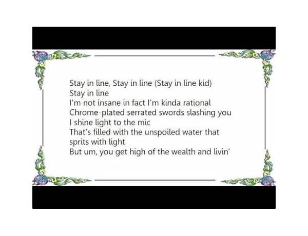 Stay in Line en Lyrics [Trey Gruber]