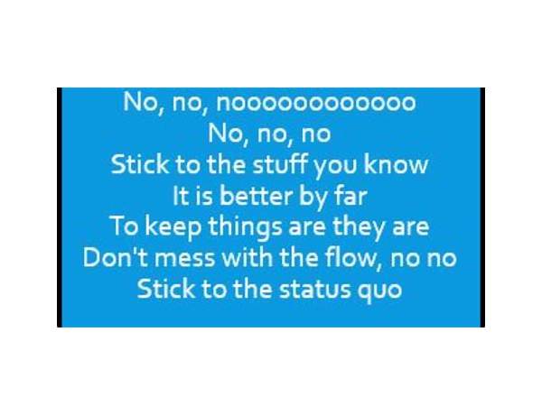 Stick to the Status Quo en Lyrics [Cast of High School Musical: The Musical: The Series]