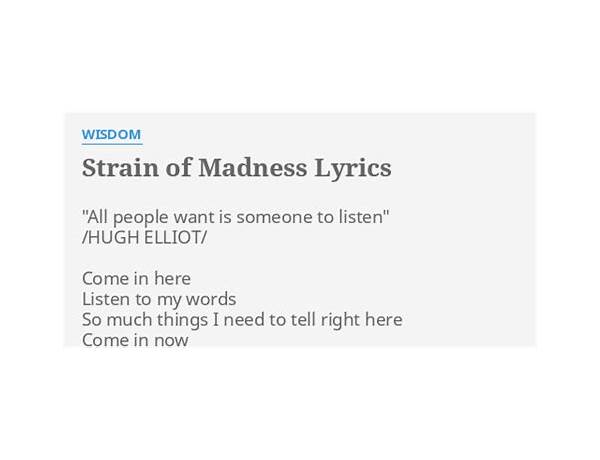 Strain of Madness en Lyrics [Wisdom (Hungary)]