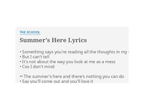 Summer\'s Here en Lyrics [Swimmers Jackson]