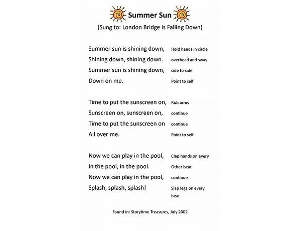 Summer Sun en Lyrics [Bill Anderson]