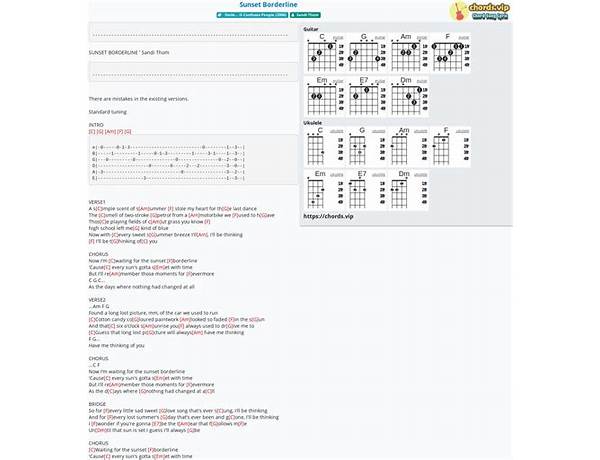 Sunset Borderline en Lyrics [Sandi Thom]
