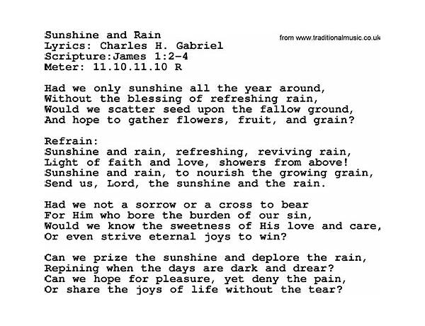 Sunshine and Rain en Lyrics [Gary McSpadden]