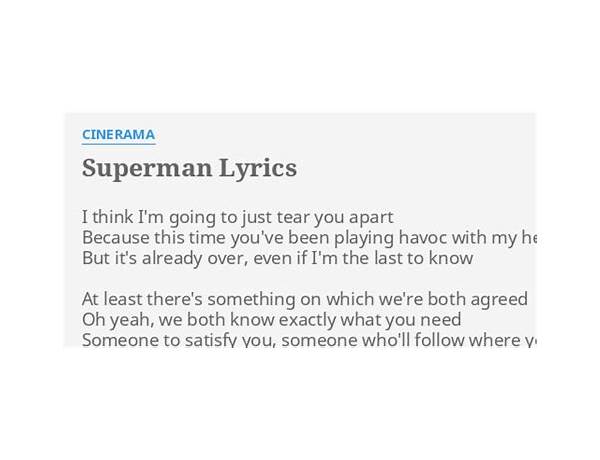 Superman en Lyrics [Cinerama]