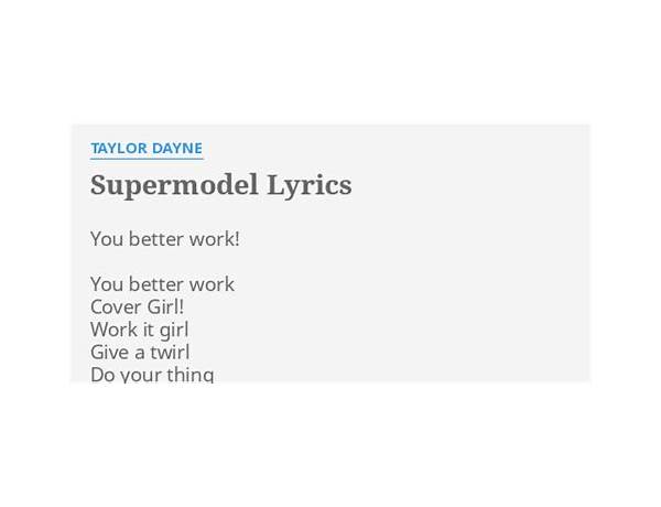 Supermodel en Lyrics [Taylor Dayne]