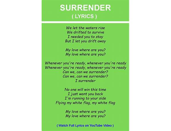 Surrender en Lyrics [Seventh Key]