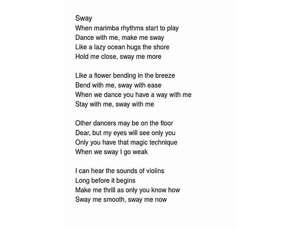 Sway en Lyrics [Beddy Rays]