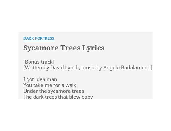 Sycamore Trees en Lyrics [Jimmy Scott]