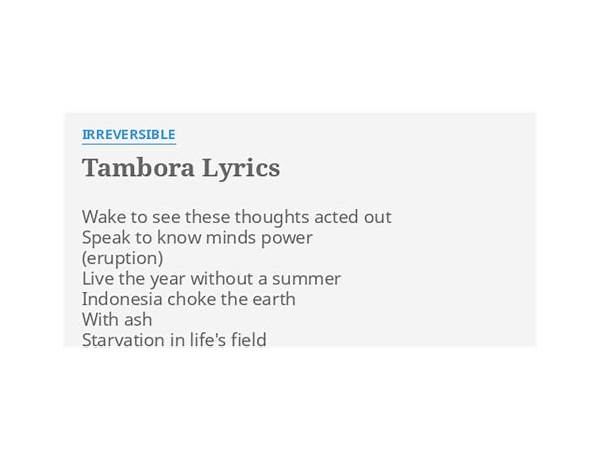 TAMBORA FLAME en Lyrics [Cortext]