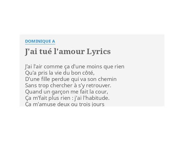 TUE L\'AMOUR fr Lyrics [Disiz]