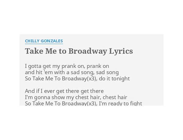 Take Me to Broadway en Lyrics [Bobby Van]