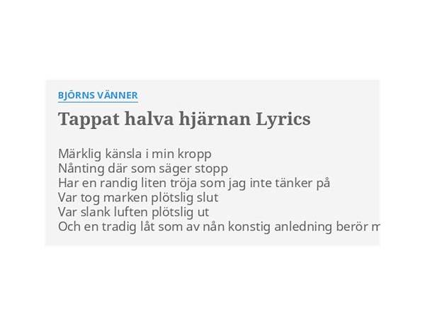 Tappat halva hjärnan sv Lyrics [Björns Vänner]