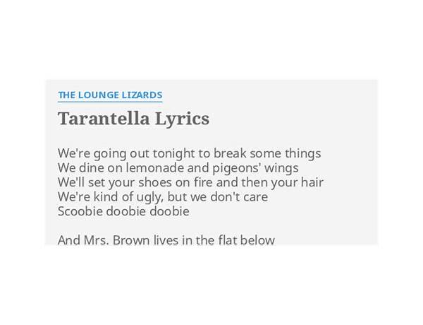 Tarantella en Lyrics [The Lounge Lizards]