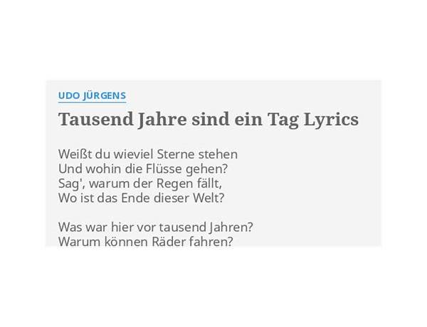 Tausend Jahre Glück de Lyrics [Udo Jürgens]