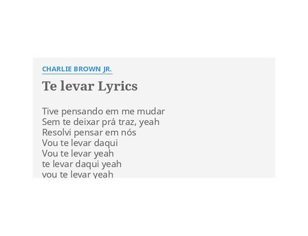 Te Levar pt Lyrics [Kafé]