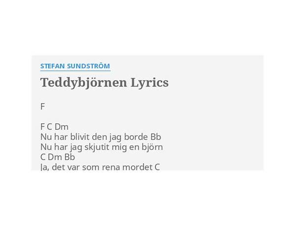 Teddybjørn no Lyrics [Johan Berggren]