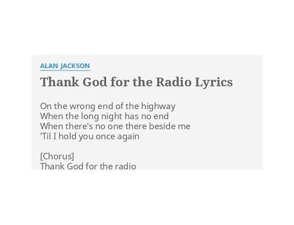 Thank God for the Radio en Lyrics [Johniepee]