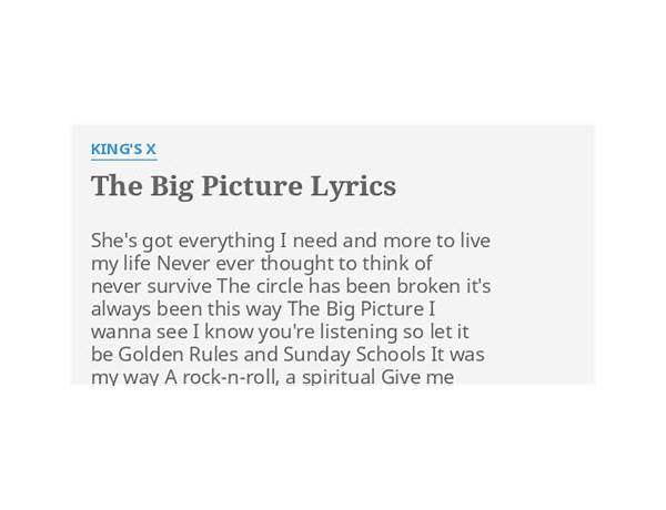 The Big Picture en Lyrics [Y Kant Tori Read]