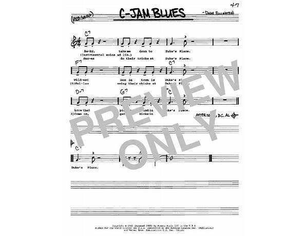 The C Jam Blues en Lyrics [Duke Ellington]