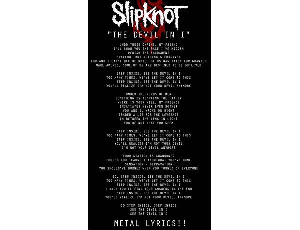 The Devil in I en Lyrics [Slipknot]