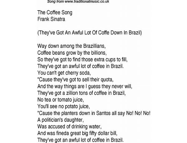 The Drinking Coffee Song en Lyrics [Andrés Miguel Cervantes]